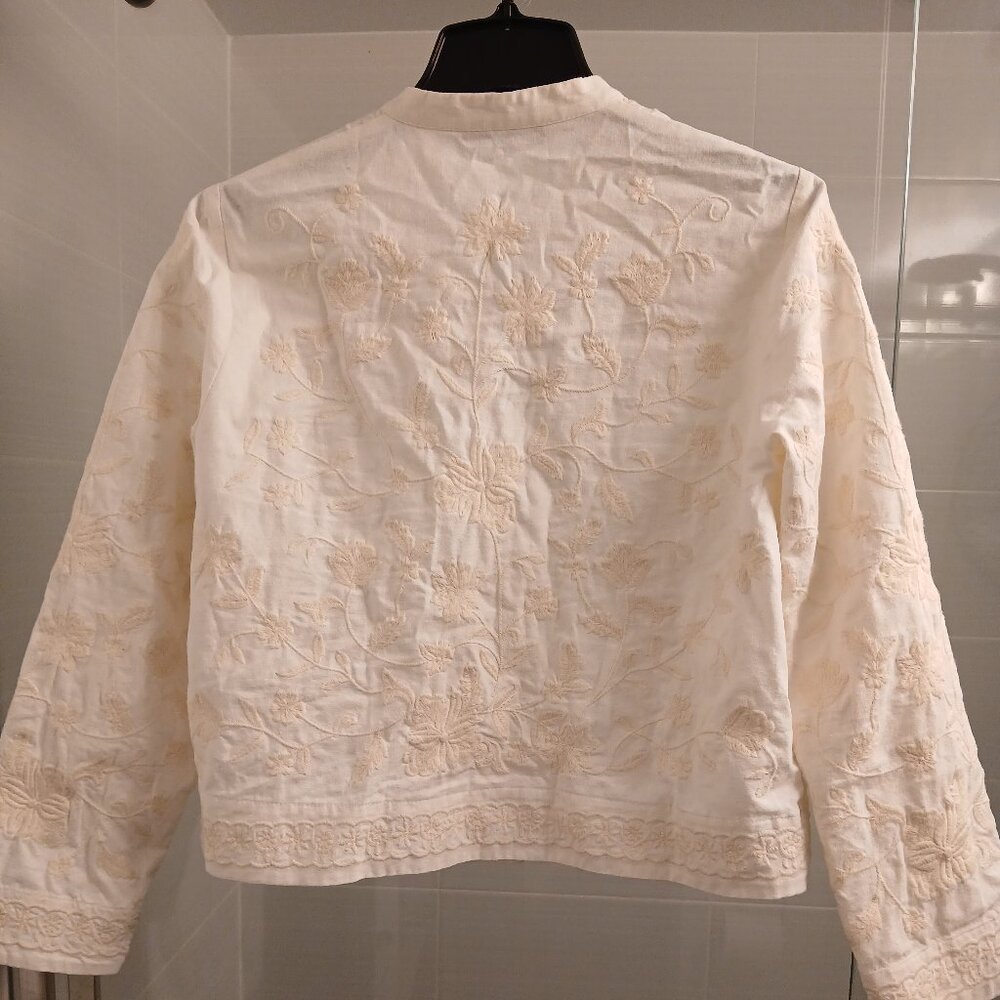 ZARA Embroidered Cream Jacket - Picture 10 of 12